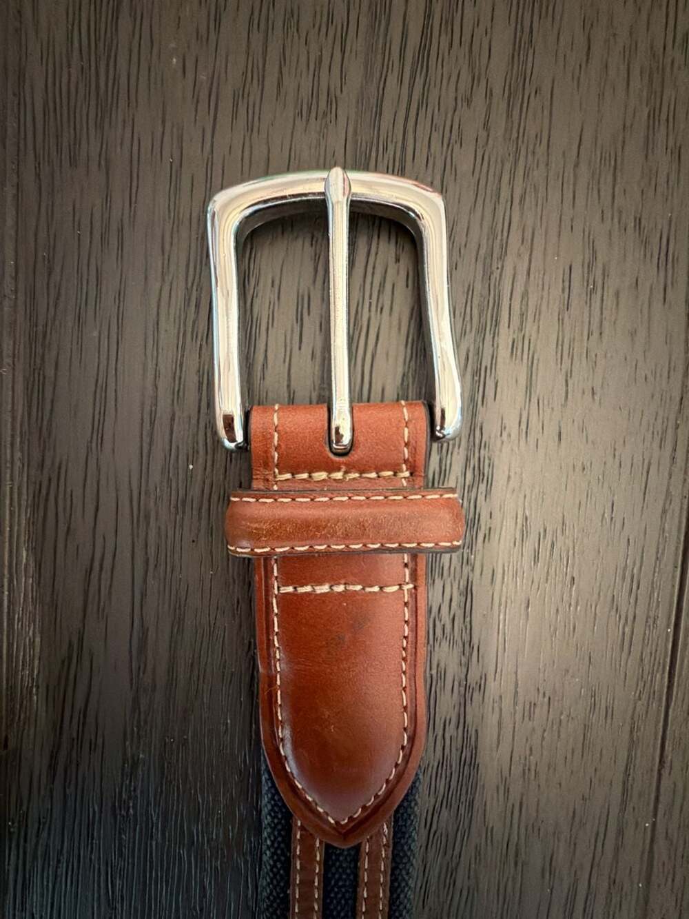 #18 Men's Canvas and Leather Belt Size 40/100